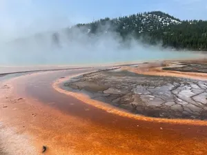 Yellowstone Thermal Basin Steam rising from a thermal basin in Yellowstone National Park